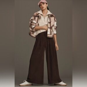 Maeve The Avery Pleated Wide Leg Trousers: Corduroy Edition size 6